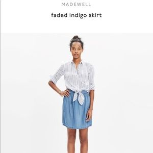 Madewell indigo faded skirt size 2